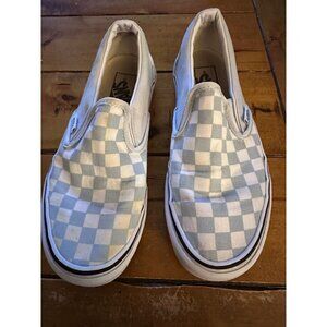 Vans Slip-On Blue & White Checkerboard Canvas Shoes Size W7.5 M6